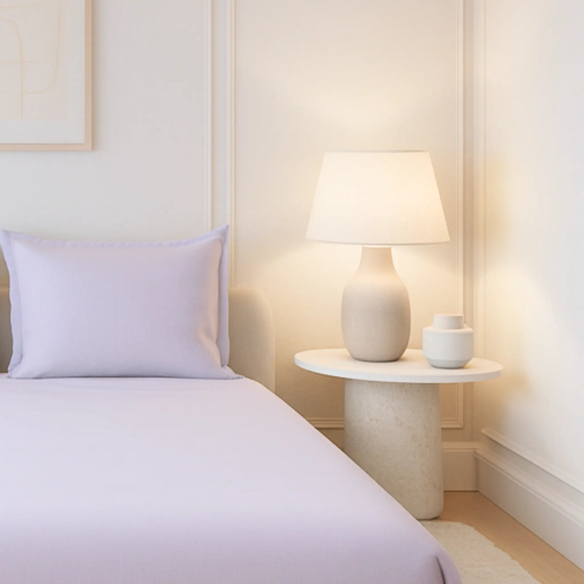 400TC Percale 100 Cotton Bedsheet Set with Pillow Covers in Lavender 6