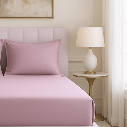 Pink 400TC Percale 100% Cotton Bedsheet Set with Pillow Covers