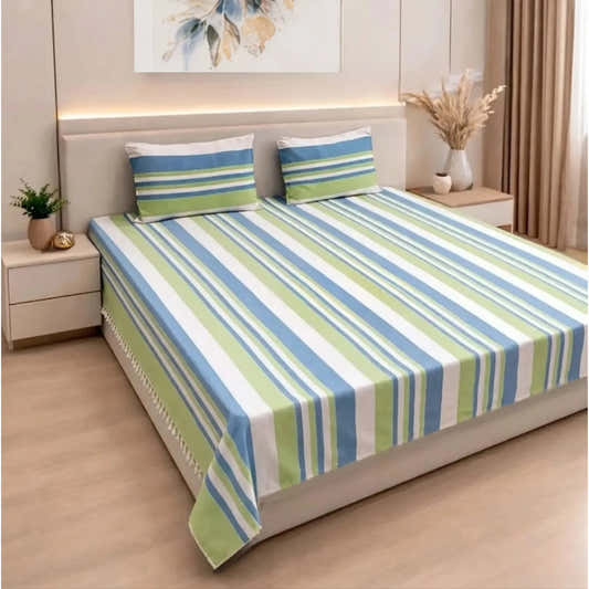Bedsheet-with-Pillow-Covers-Blue-White-1