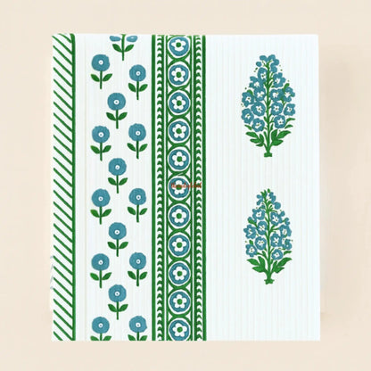 Blue-Daisy-Handblock-Waffle-Cotton-Body-Towel-2