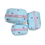 Blue Travel Pouch Set of 3