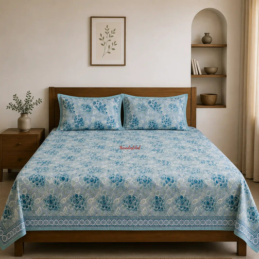 Blue_Hand_Block_Print_Cotton_Bedsheet_with_Two_Pillow_Covers_1