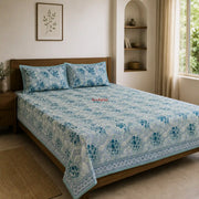 Blue_Hand_Block_Print_Cotton_Bedsheet_with_Two_Pillow_Covers_
