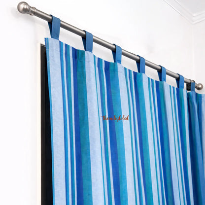 Blue Handloom Cotton Curtains 2