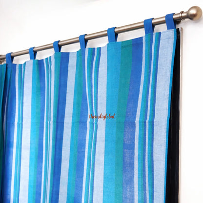 Blue Handloom Cotton Curtains 3