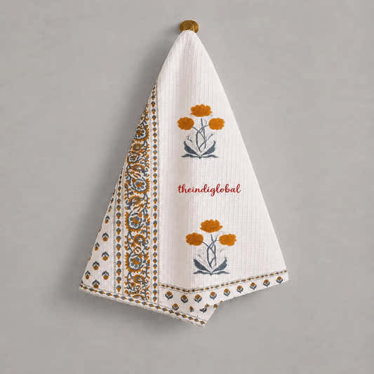 Brown Daisy Bath Towel Cotton 2
