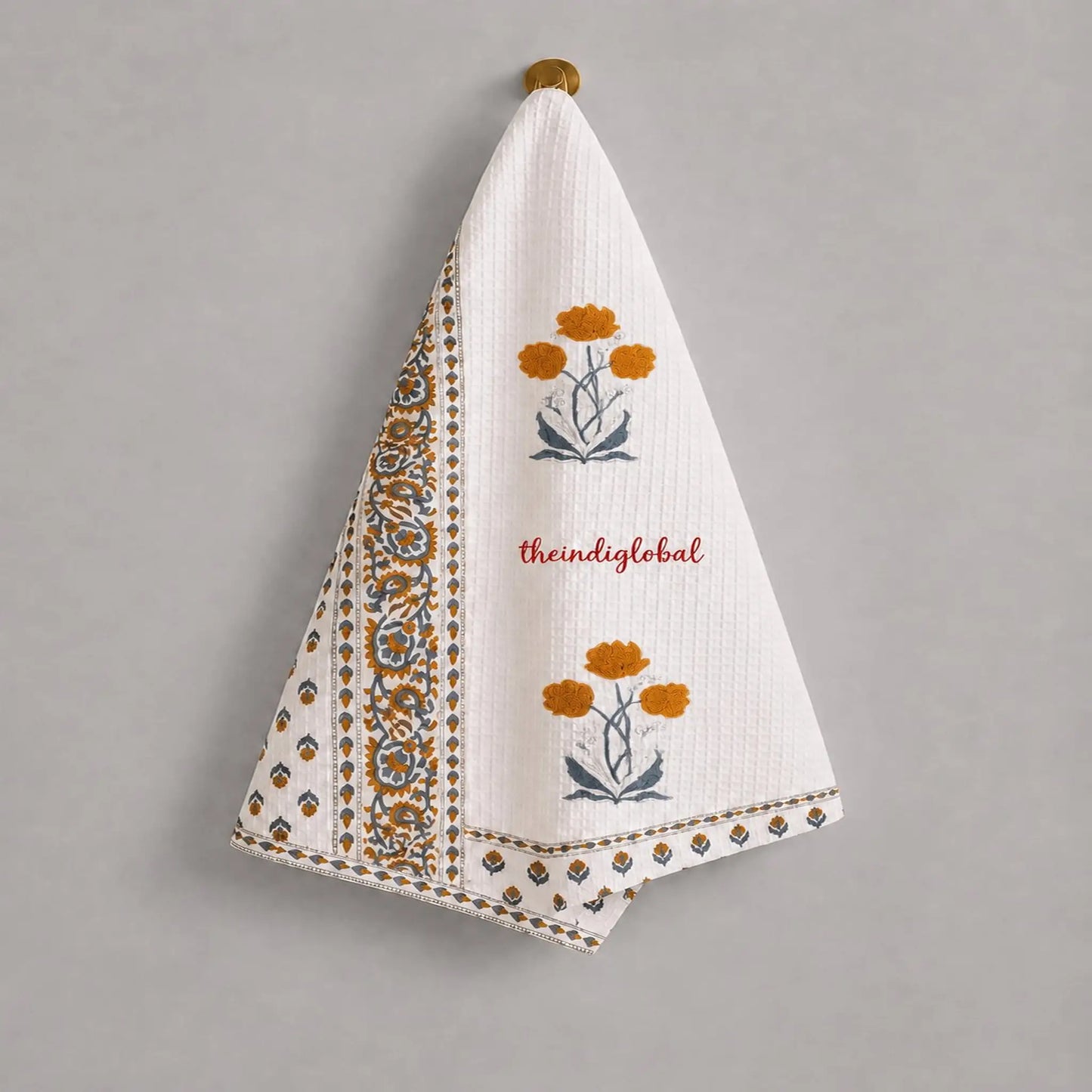 Brown Daisy Bath Towel Cotton 2