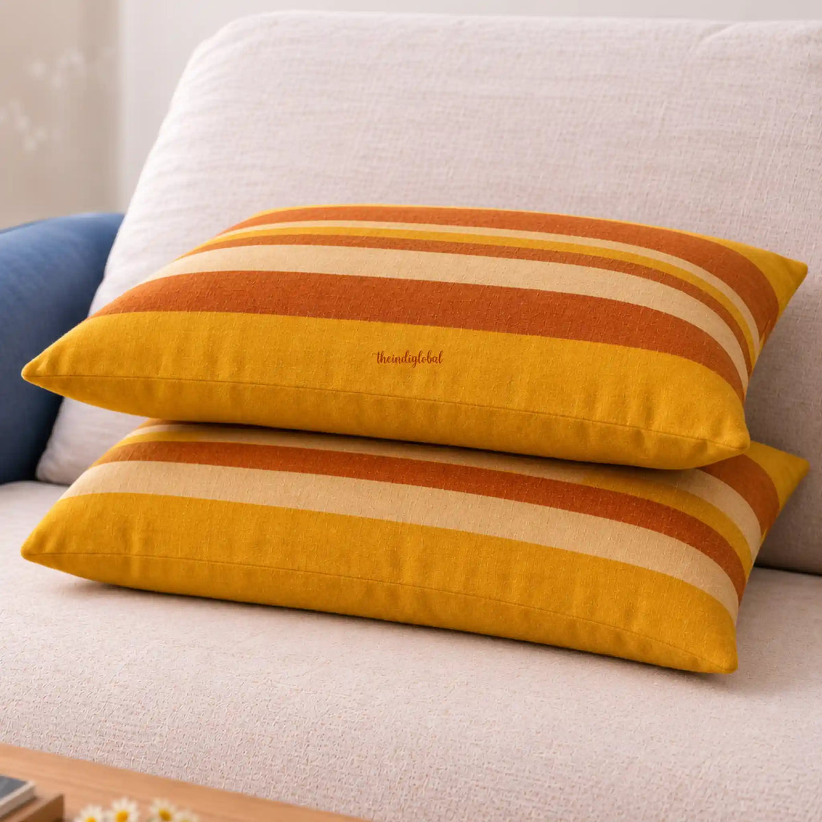 Brown Handloom Cotton Pillow Covers