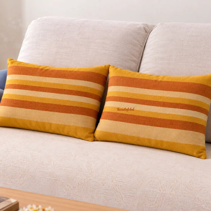 Brown Handloom Cotton Pillow Covers
