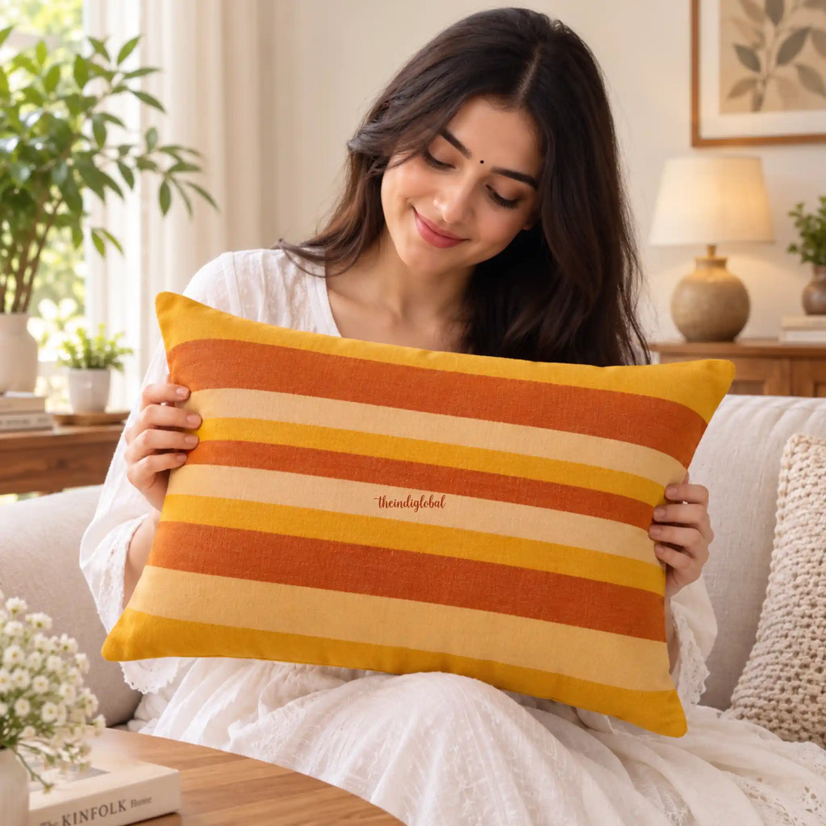 Brown Handloom Cotton Pillow Covers