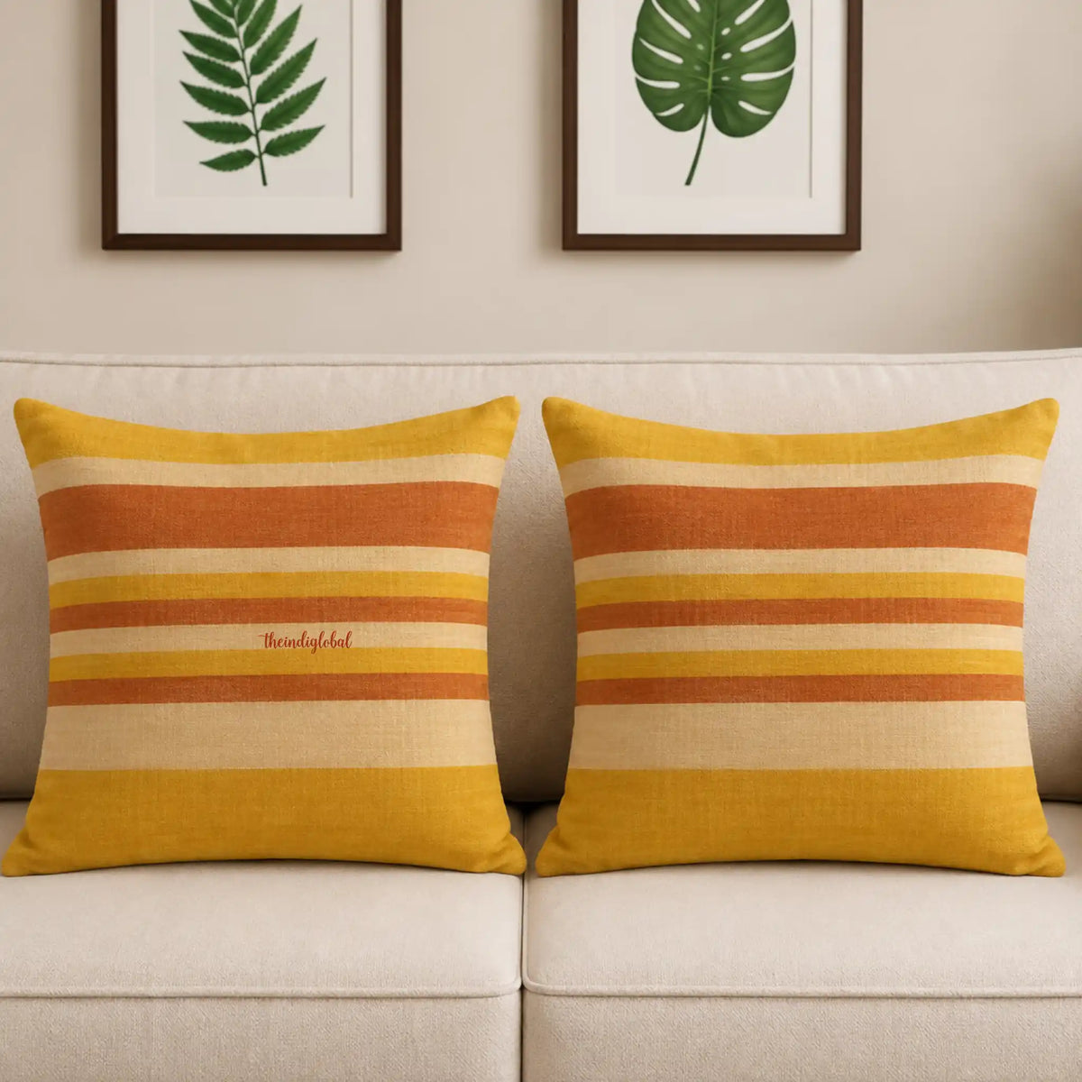 Brown Handloom Cotton Cushion Cover