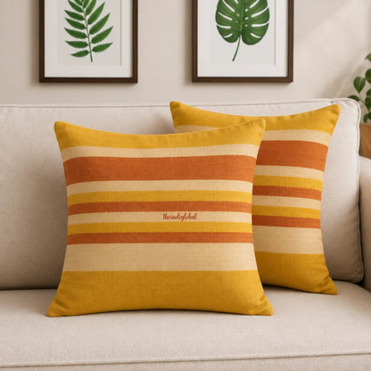 Brown Handloom Cotton Cushion Cover