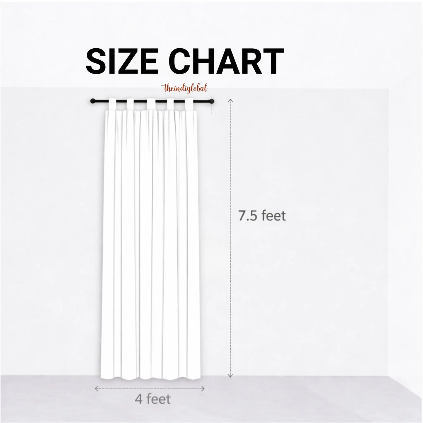 Blue Handloom Cotton Curtains 7.5 Feet X 4 Feet