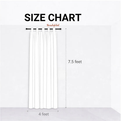 Blue Handloom Cotton Curtains 7.5 Feet X 4 Feet