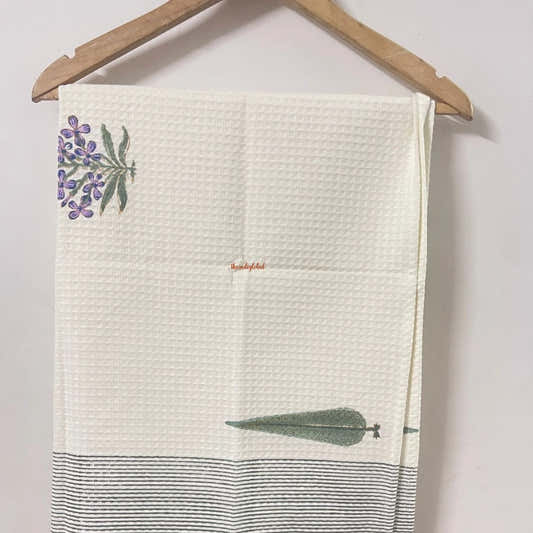 Cypress Handblock Waffle Cotton Body Towel