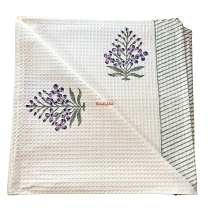 Cypress Handblock Waffle Cotton Body Towel
