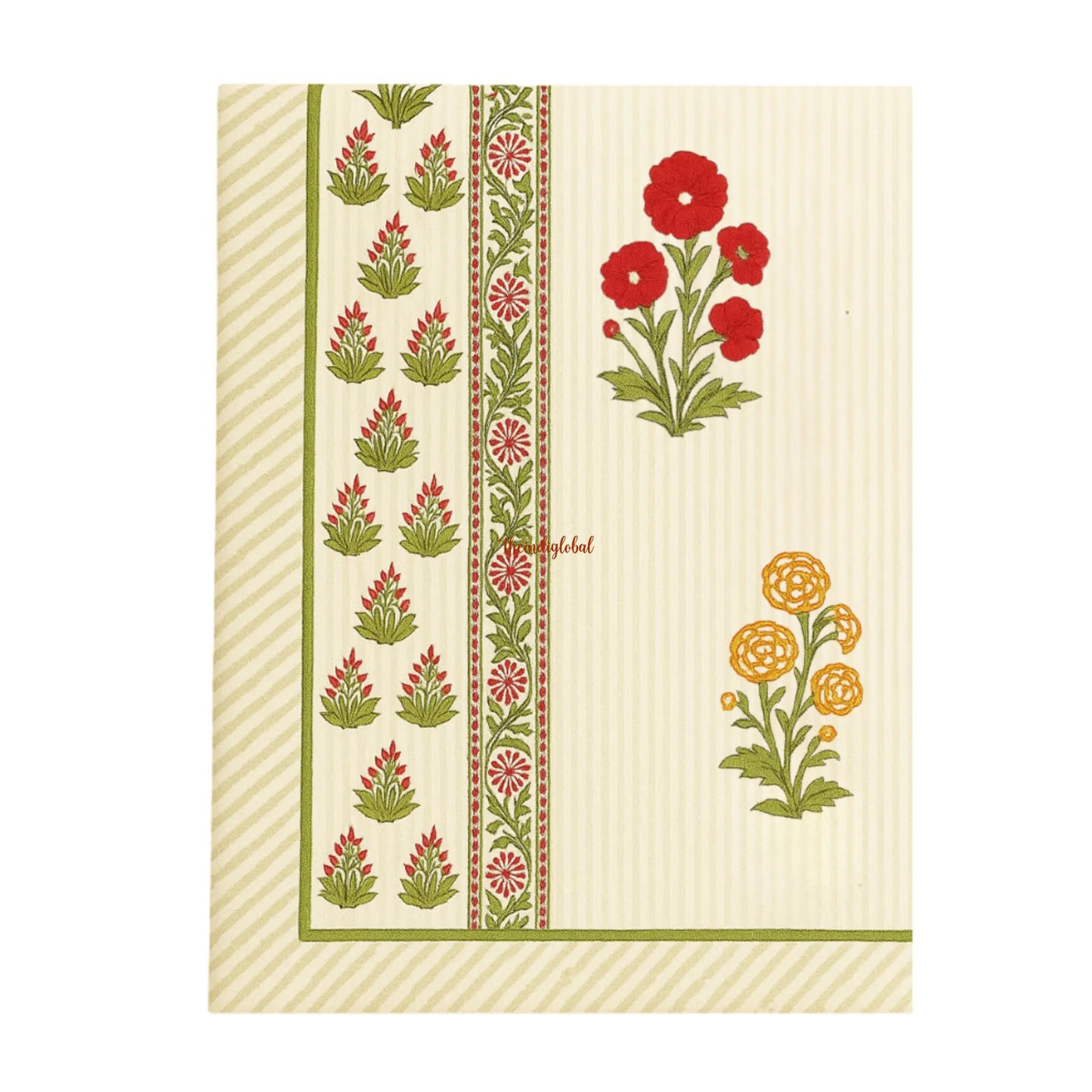 English Ivy Handblock Waffle Cotton Body Towel 2