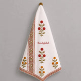 English Ivy Handblock Waffle Cotton Body Towel