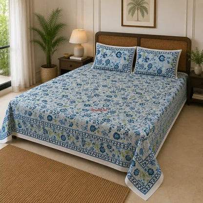 Grey_Blue_Hand_Block_Print_Cotton_Bedsheet_with_Two_Pillow_Covers1