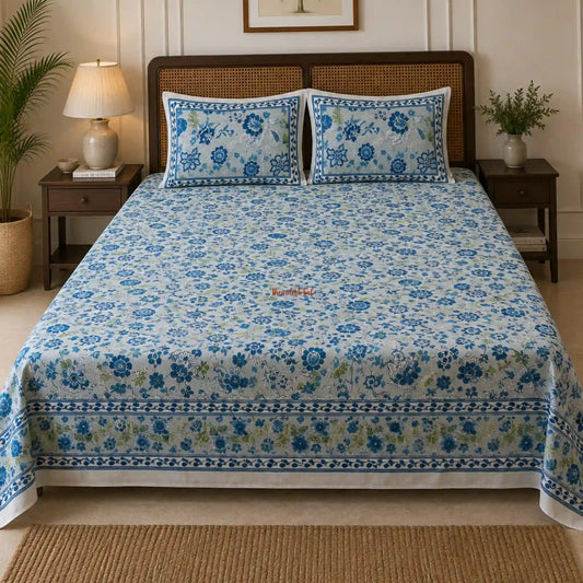 Grey_Blue_Hand_Block_Print_Cotton_Bedsheet_with_Two_Pillow_Covers2