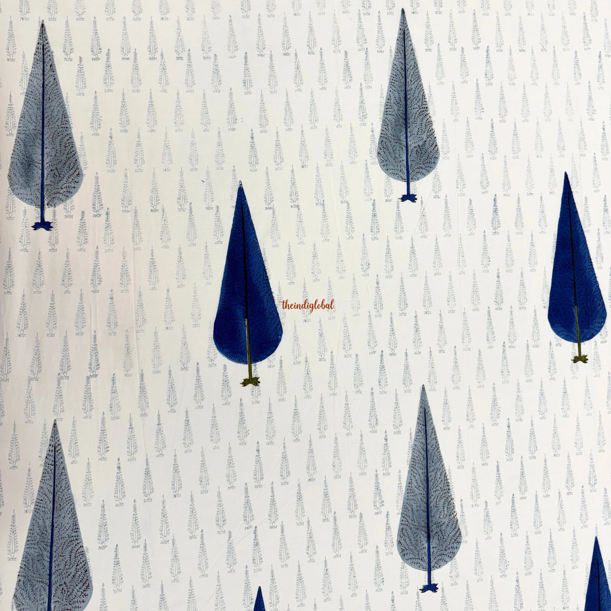 Handblock Cotton Bedsheet Blue Pankhudi 4