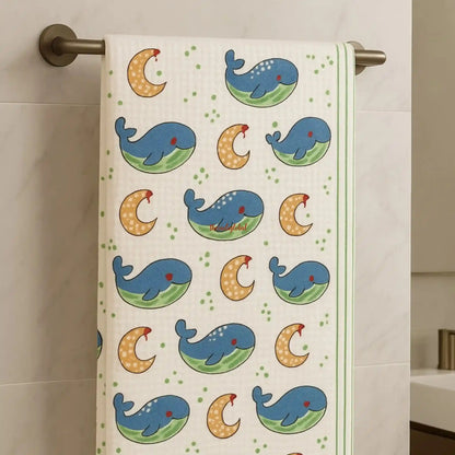Handblock-Waffle-Cotton-Body-Towel-Moonlit-Dolphin-1