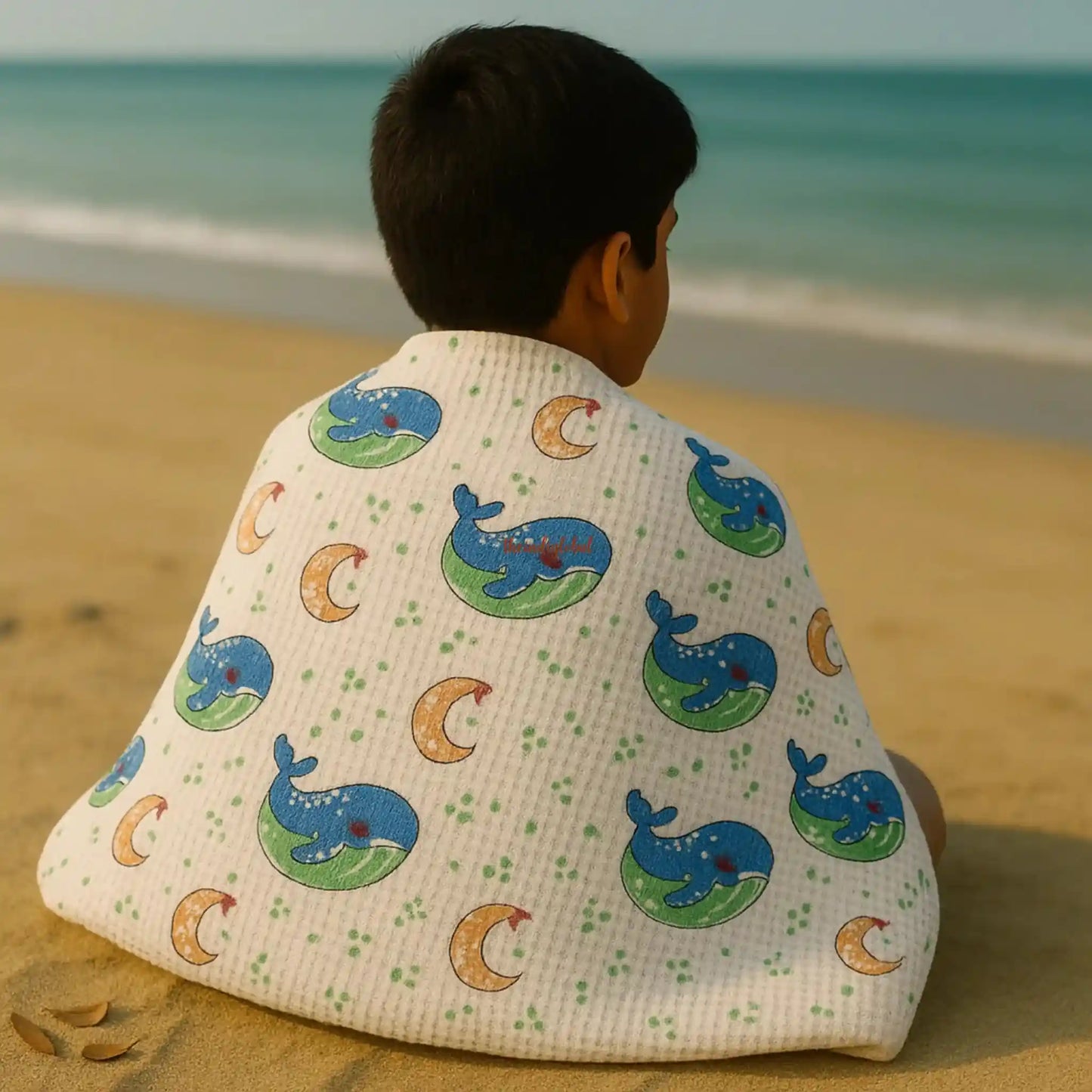 Handblock-Waffle-Cotton-Body-Towel-Moonlit-Dolphin-3