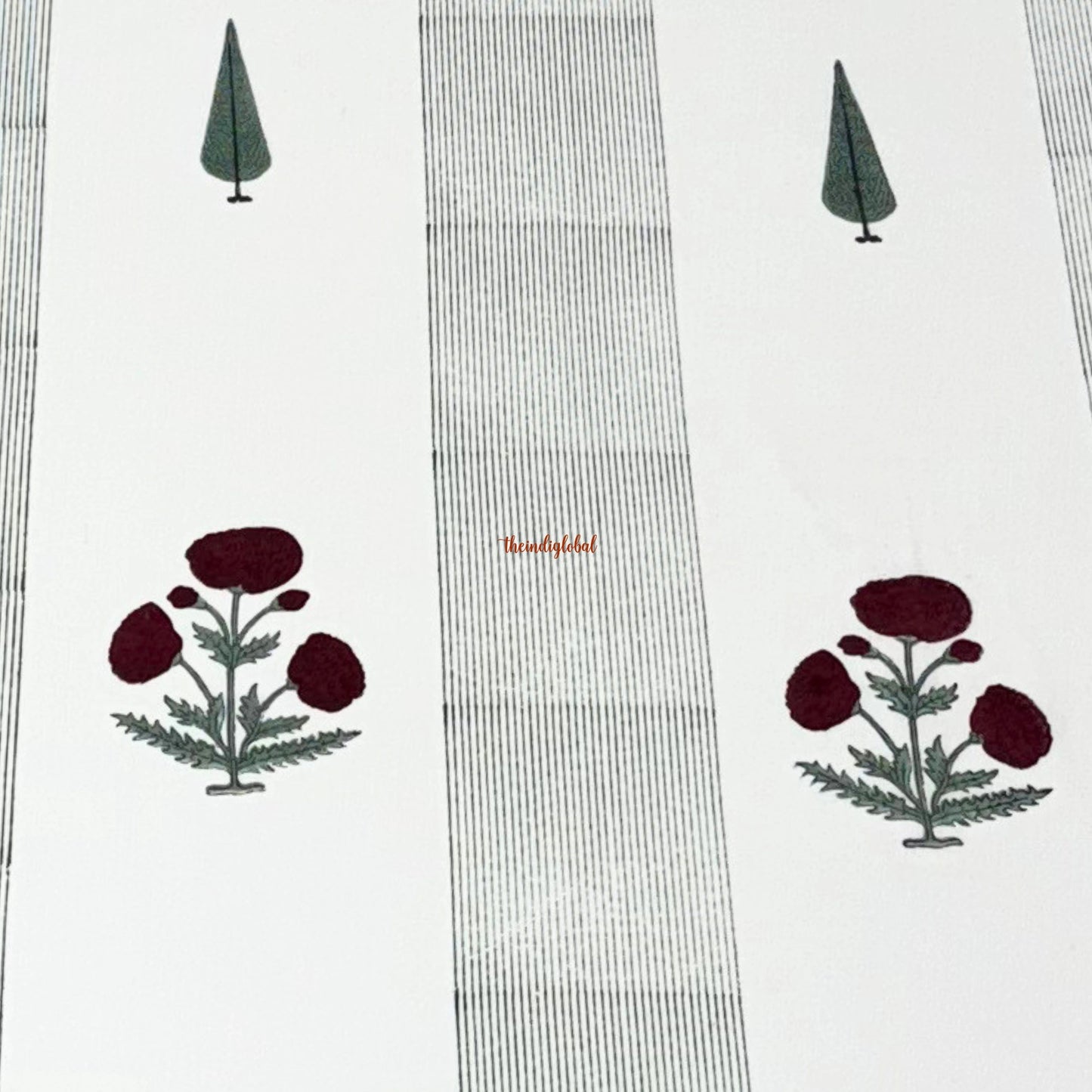 Ramya Hand Block Soft Cotton Bedsheet with 2 Pillow Covers 108*108 inches Gulab