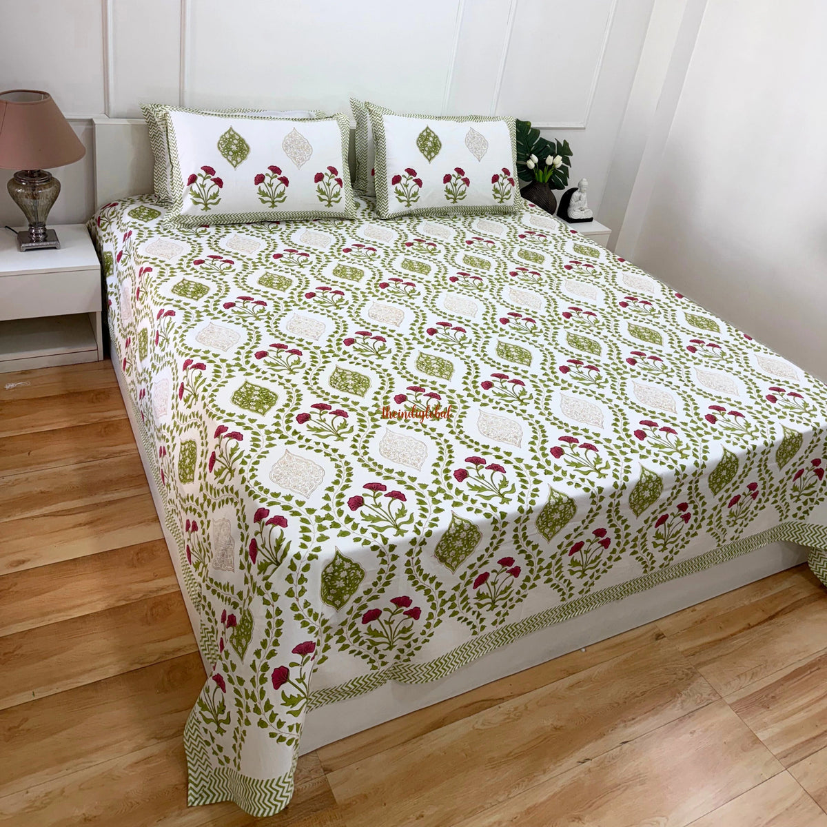 Handblock Cotton Bedsheet mughal 2