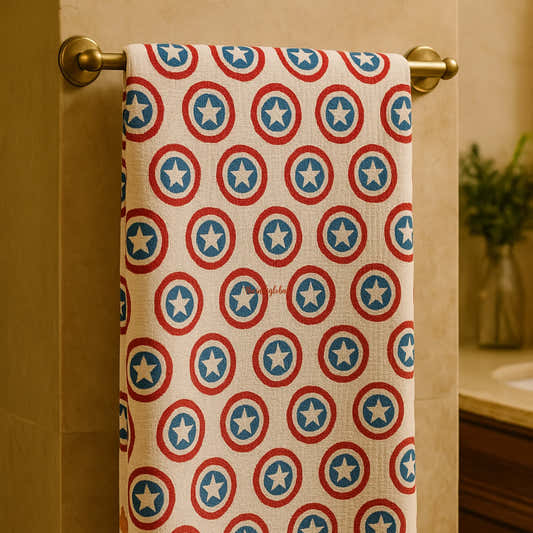 Handblock Waffle Cotton Body Towel Captain America