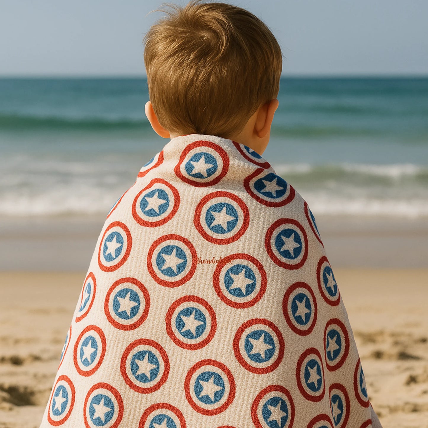 Handblock Waffle Cotton Body Towel Captain America