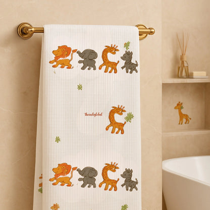 Handblock Waffle Cotton Body Towel Jungle Buddies