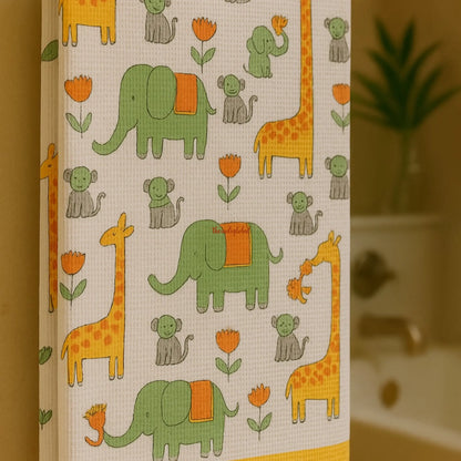 Handblock Waffle Cotton Body Towel Little Safari