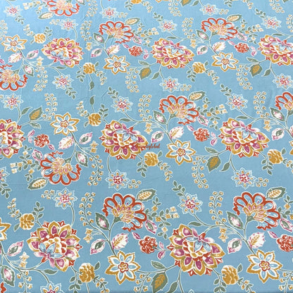 Homi Cotton Bedsheet for Super King Size Bed With Two Reversible Pillow Covers Sky Blue
