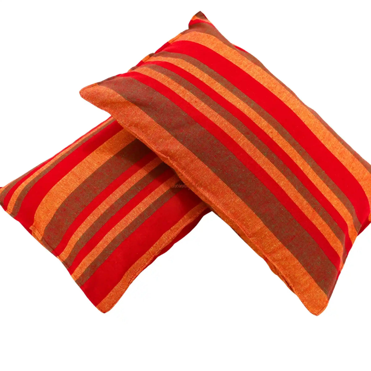 Handloom-Cotton-Bedsheet-with-Pillow-Covers-Red-5