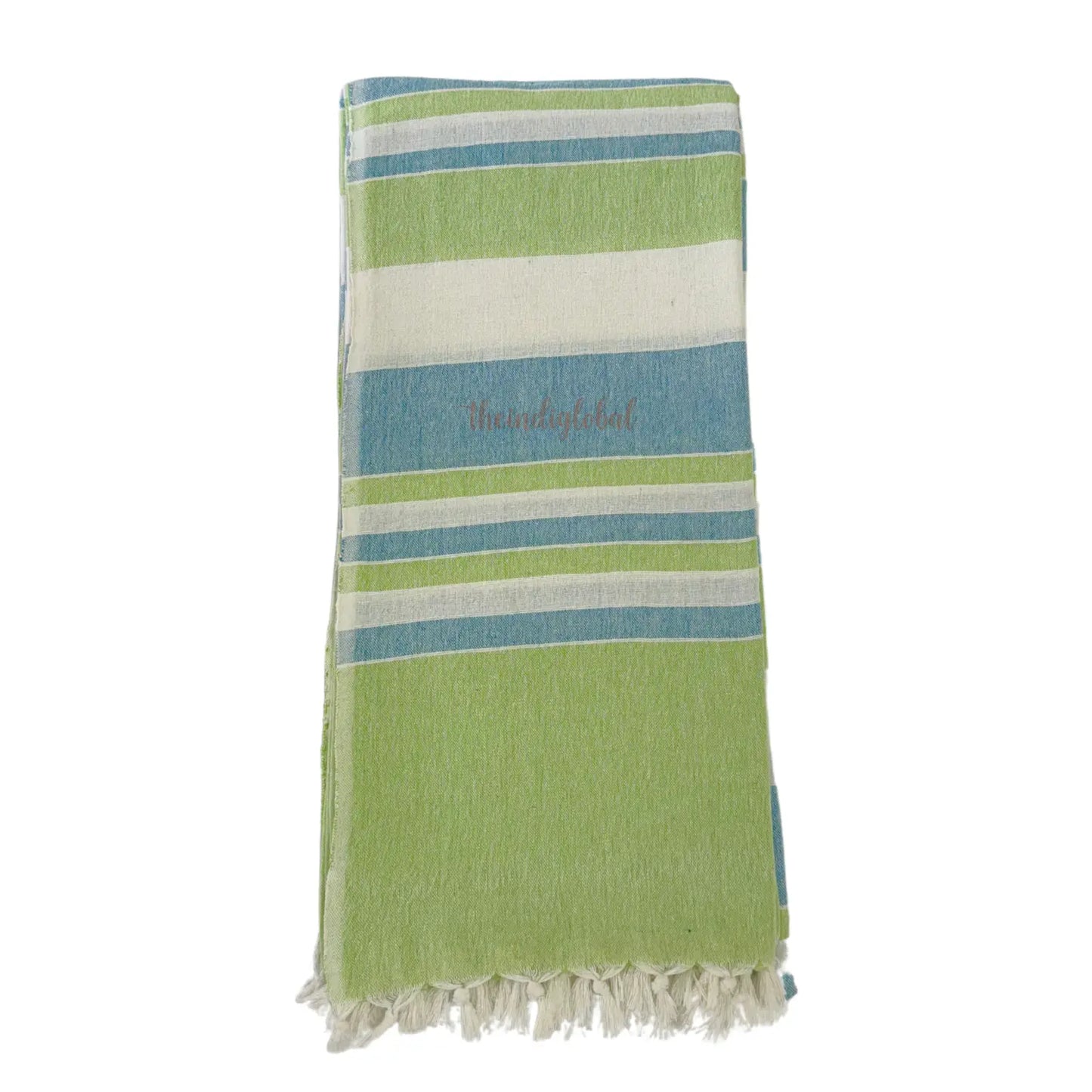 Handloom Cotton Bedsheet with Two Pillow Covers King Size Blue Green