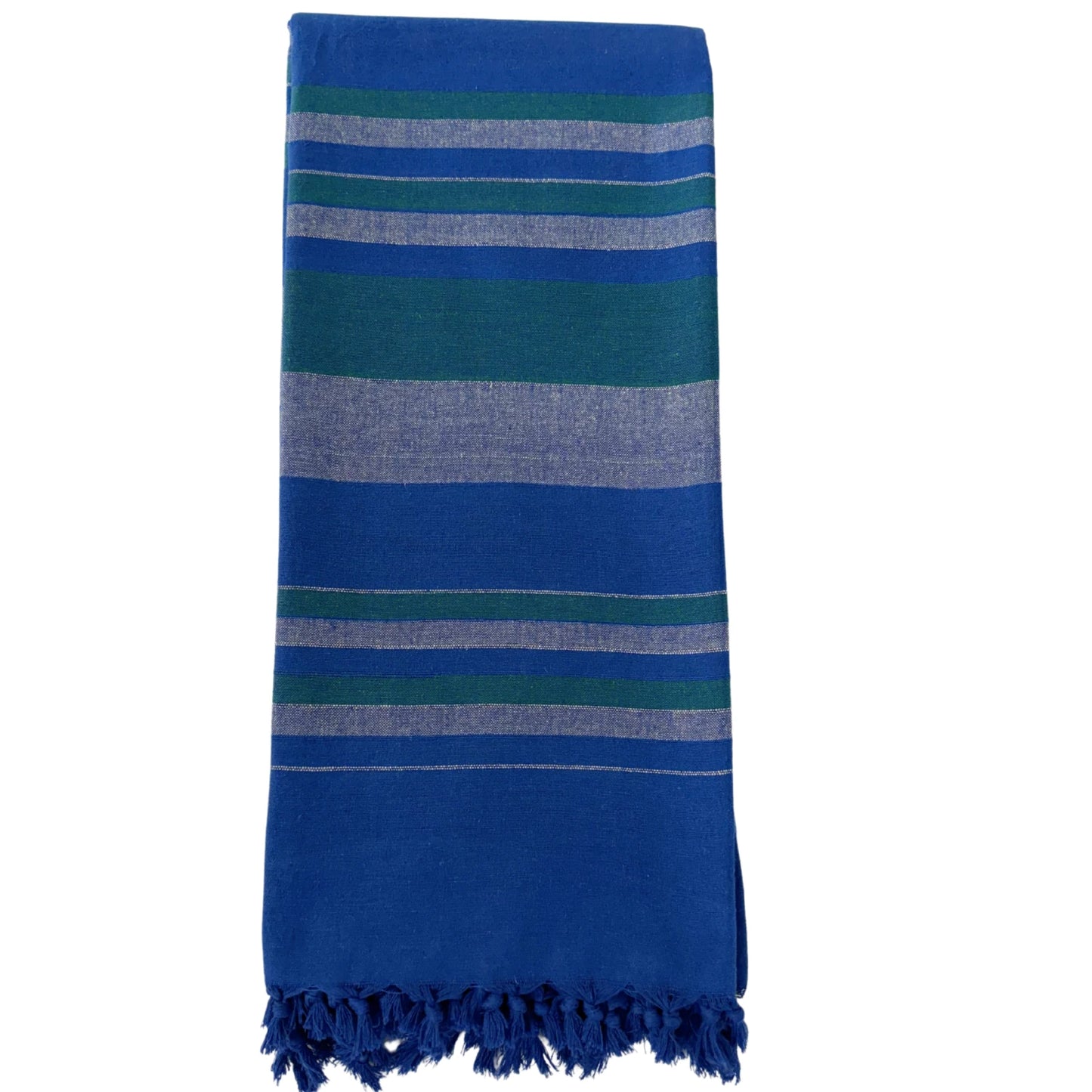 Handloom Cotton Bedsheet with Two Pillow Covers King Size Blue