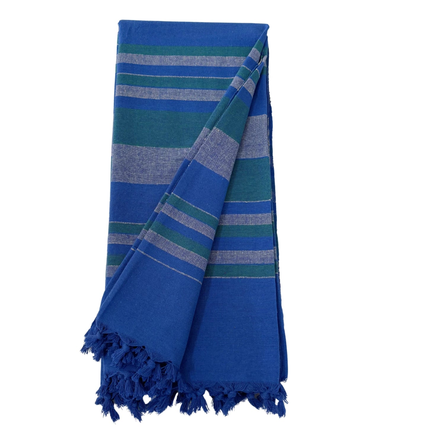 Handloom Cotton Bedsheet with Two Pillow Covers King Size Blue