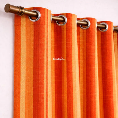 Handloom Cotton Curtain orange 2