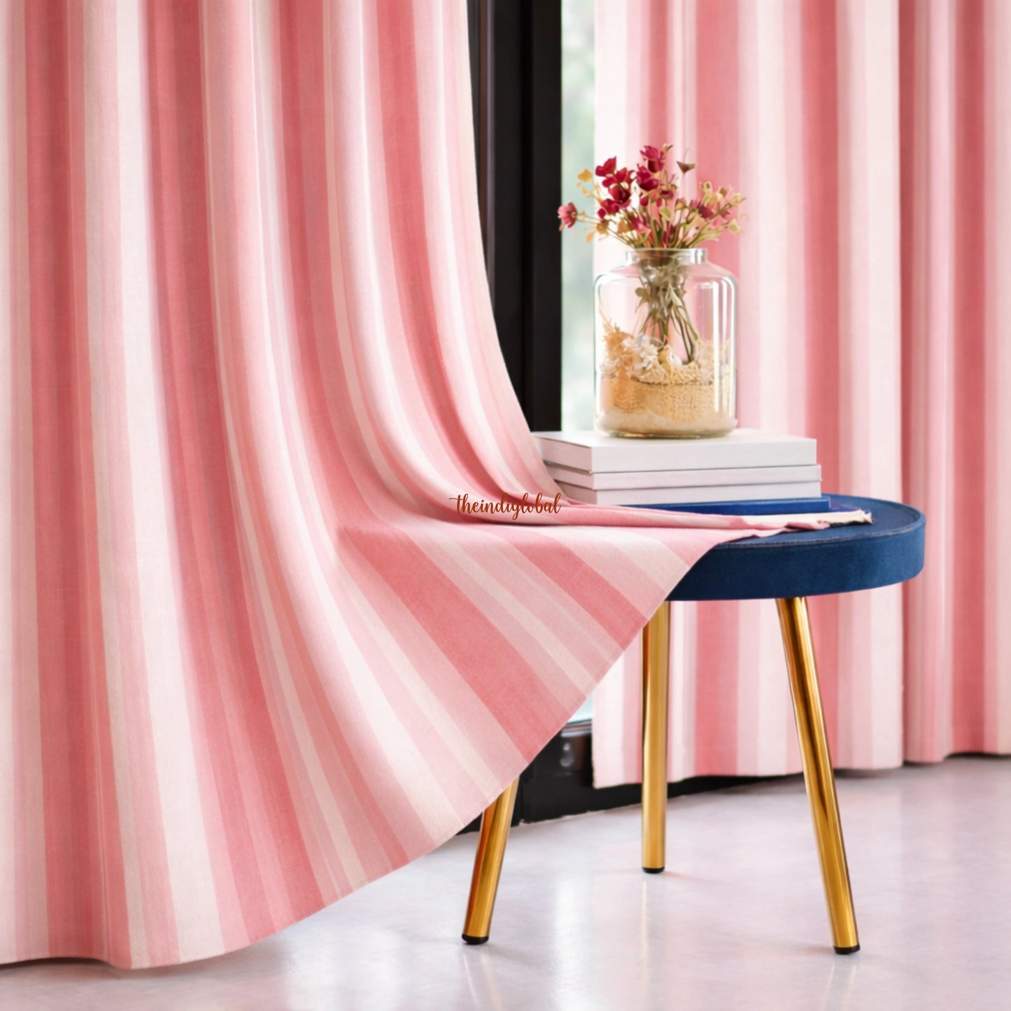 White Handloom Cotton Curtains 7.5 Feet X 4 Feet