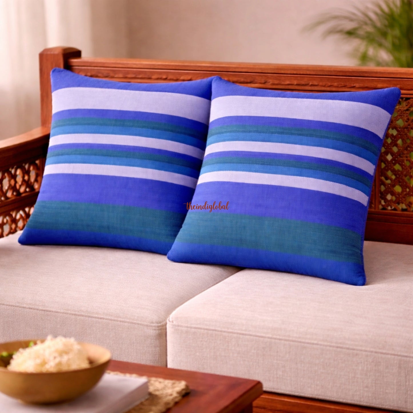 HandloomCottonCushionCoverBlue1