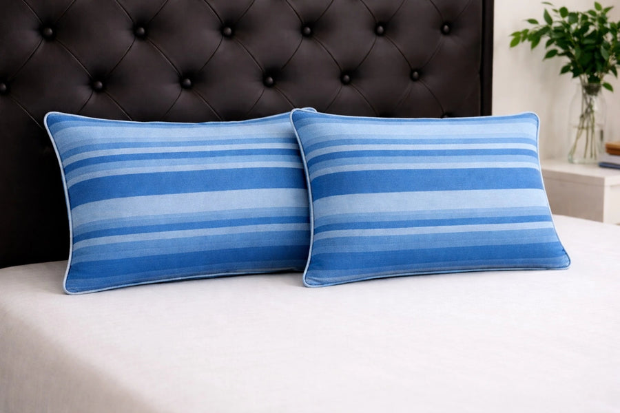 Handloom Cotton Pillow Cover sky blue 2