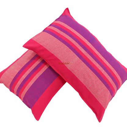 Handloom Cotton Bedsheet with Pillow Covers Pink