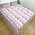 Handloom Cotton Bedsheet with  Pillow Covers Pink White