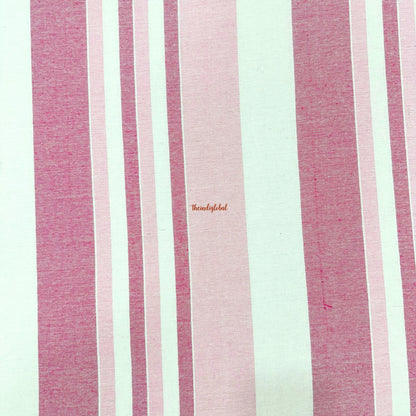 Handloom Cotton Bedsheet with  Pillow Covers Pink White