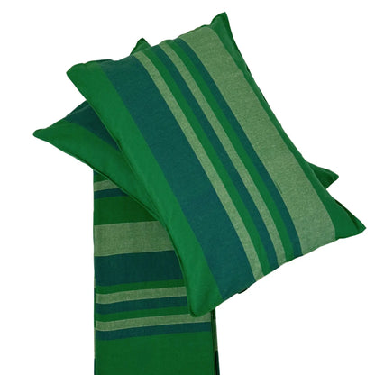 Handloom Cotton Bedsheet with Two Pillow Covers King Size Dark Green