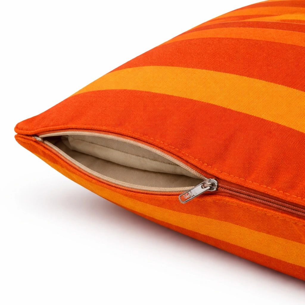 Handloom cotton cushion image orange 