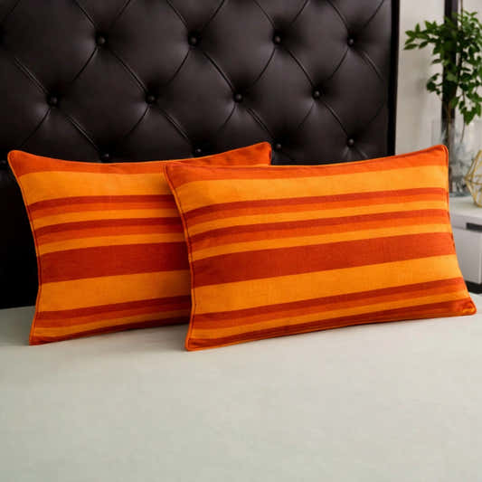 Handloom Cotton Pillow Cover orange 