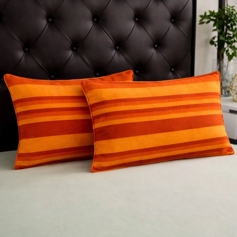 Handloom Cotton Pillow Cover orange 