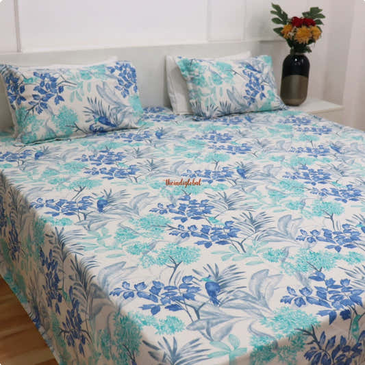 Homi Cotton Bedsheets for King Size with Two Matching Pillow Covers